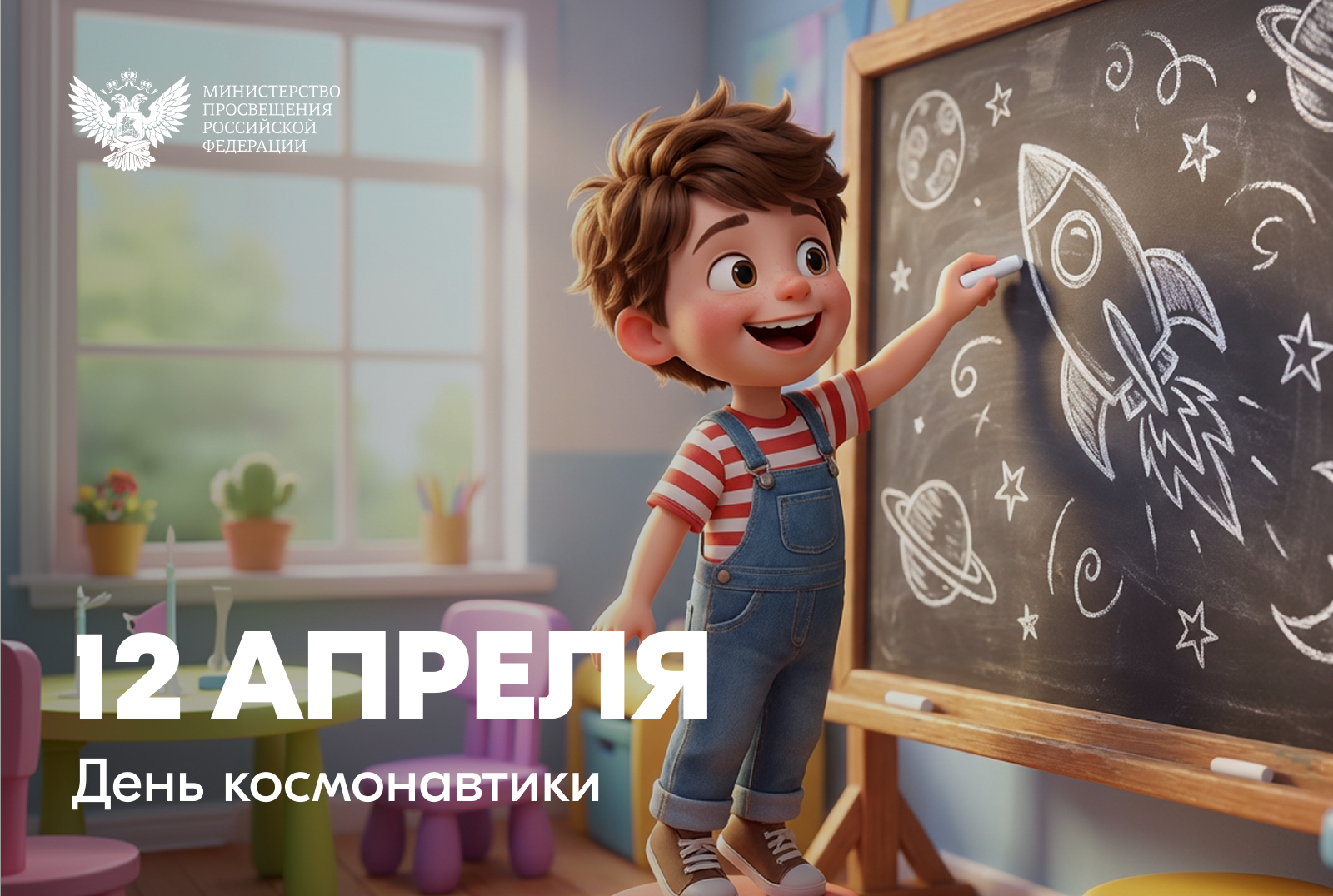 Поздравление Министра просвещения Российской Федерации Сергея Кравцова с Днем космонавтики